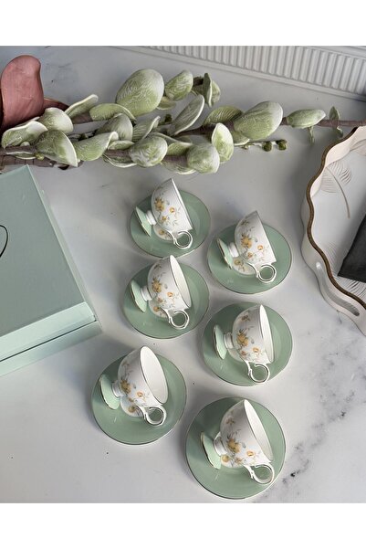 ROSSEV Türk Kahve Fincanı Peachy 6 Kişilik 12 Parça