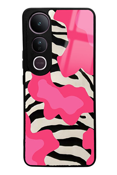 Spoyi حافظة هاتف لامعة بتصميم وردي حليبي لهاتف فيفو V50 لايت