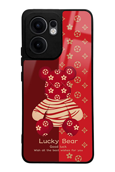 Spoyi Oppo Reno 13F Red Lucky Bear Design Glossy Phone Case Compatible