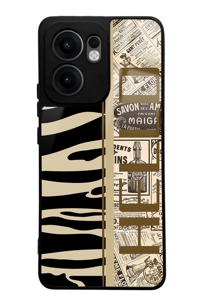 Spoyi غطاء هاتف لامع بتصميم صحيفة زيبرا متوافق مع أوبو رينو 13F