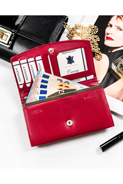 Other Women's leather wallet with embossed flap - Rovicky