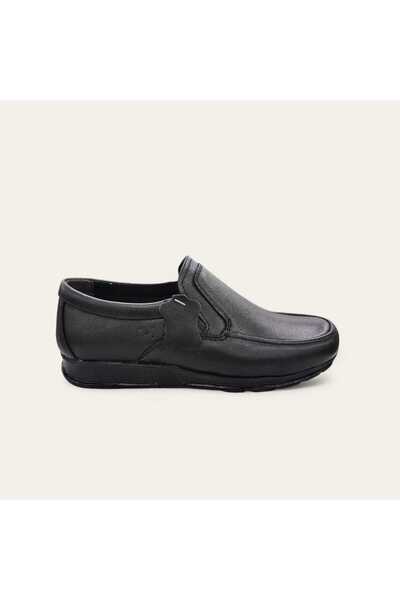 iskarpino Genuine Leather Laceless Black Men's Casual Daily Shoes