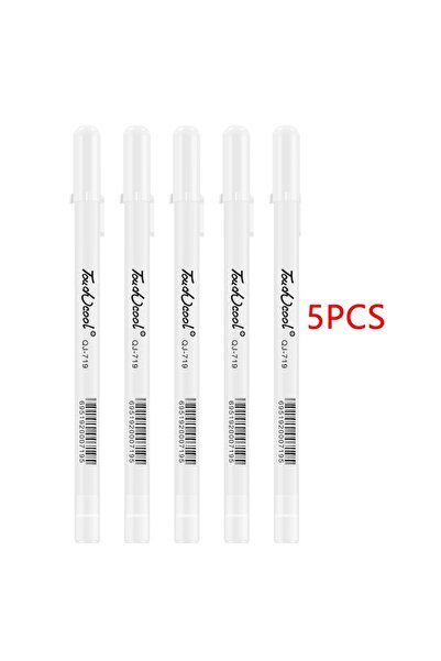 Choice 5 PCS 5 PCS White Manga Marker Pens Set 0.8 mm Permanent ink Scrapbook Tire Pen Waterproof School su