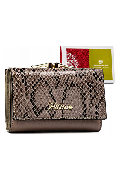 Other Women's leather wallet with snake print - Peterson