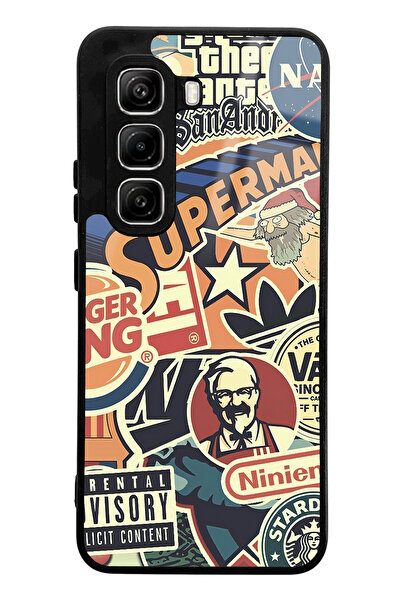 Spoyi Infinix Hot 50 Pro Compatible Retro Brand Design Glossy Phone Case