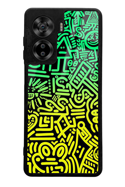 Spoyi Casper Via X40 Compatible Neon Geometric Design Glossy Phone Case