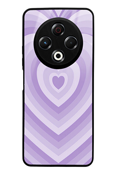 Spoyi Tecno Spark 30 Lilac Heart Design Glossy Phone Case Compatible