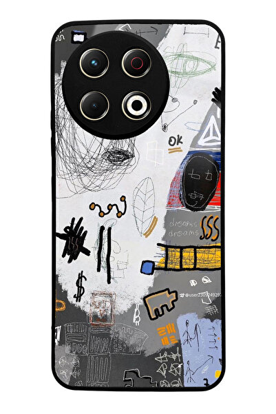 Spoyi Tecno Spark 30 Pro Compatible Glossy Phone Case with Mathematical Board Design