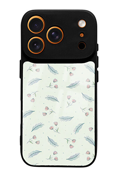 Spoyi Glossy Phone Case with Green Leaf Design Compatible with iPhone 17 Pro