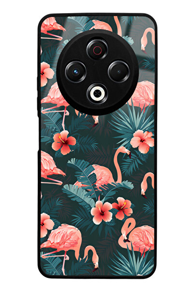 Spoyi حافظة هاتف تكنو سبارك 30 بتصميم أوراق الفلامنجو اللامعة