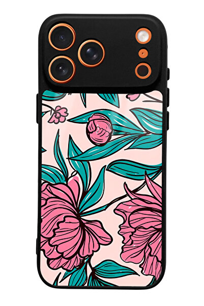 Spoyi Glossy Phone Case with Fuchsia Floral Design Compatible with iPhone 17 Pro Max