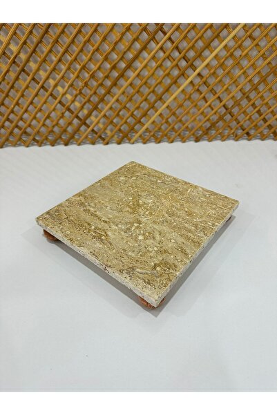 FARALYAHOME Display Stand Marble Wooden Legs 20X20 cm Organizer Stand