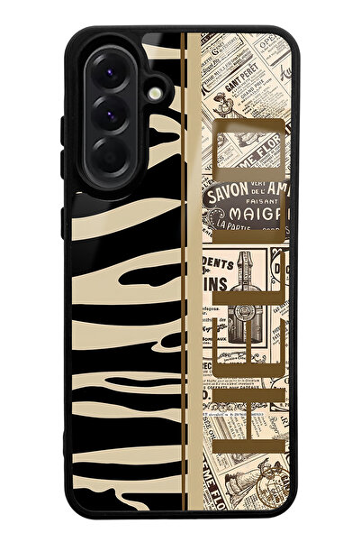 Spoyi Samsung A56 Compatible Zebra Newspaper Design Glossy Phone Case