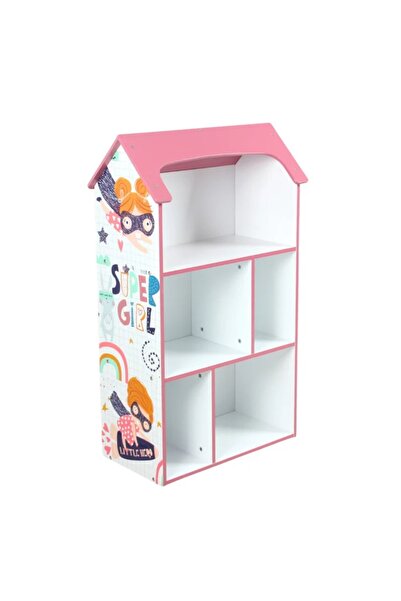 GINGER HOME Organizator copii Super Girl tip casuta din lemn pentru jucarii s...