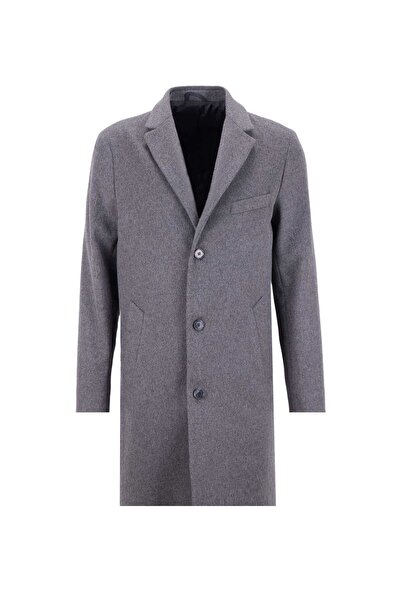 Fabrika Gri Melanj Erkek Palto F5WM-PLT 2895