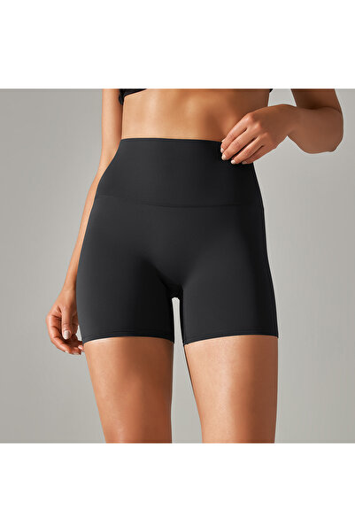 Choice شورت يوغا أسود M للنساء شورت لياقة بدنية للجري وركوب الدراجات شورت ريا...