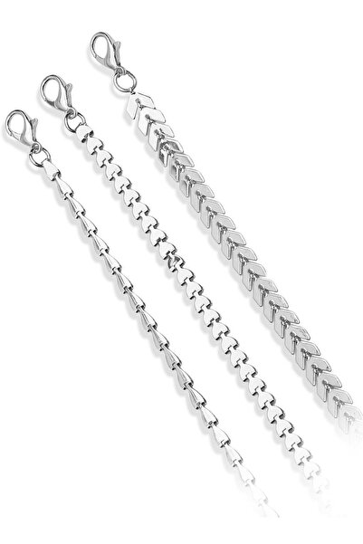Klips Concept Silver Color Triple Chain Combination Bracelet