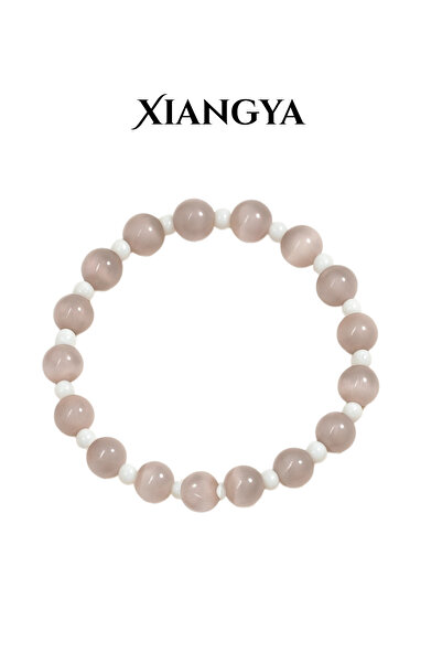 XIANGYA سوار نسائي من خرز حجر عين القطة الأرجواني وحجر بينكتادا ماكسيما ｜ كلا...