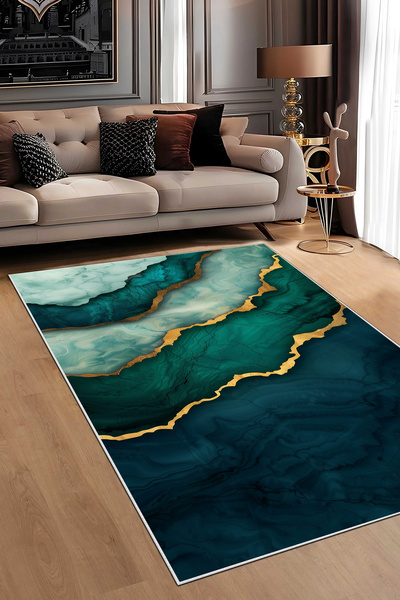 df home Salon Halısı Mutfak halısı Yolluk Geometrik İskandinav Eskitmeli Diji...