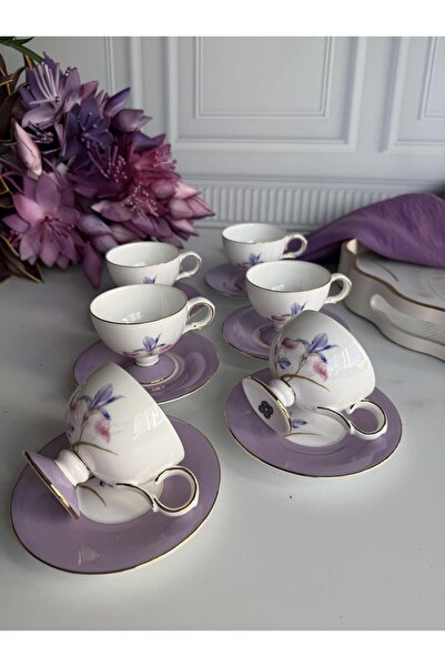 ROSSEV Türk Kahve Fincanı Iris 6 Kişilik 12 Parça
