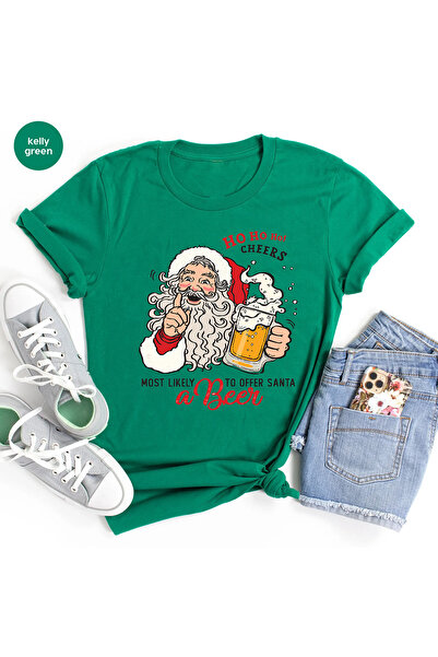 MAGORS TRIOC DE BUMBAC CU MÂNĂ SCURTĂ, CU FORMĂ REGULARĂ, CU TEMĂ DE ANUL NOU...