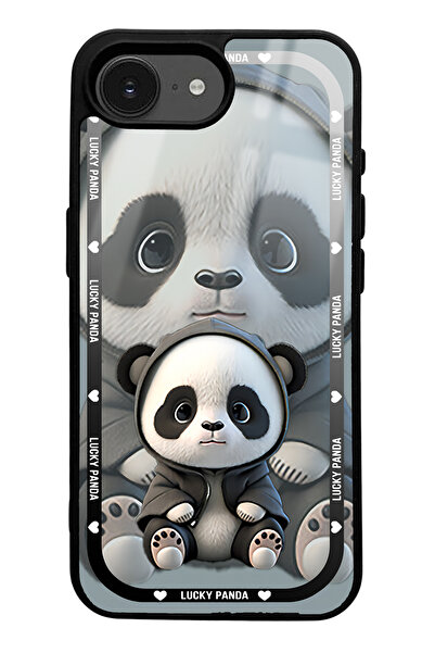 Spoyi iPhone 16E White Lucky Panda Designed Glossy Phone Case Compatible