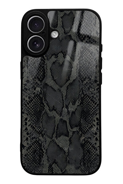 Spoyi iPhone 17 Uyumlu Yılan Derisi Tasarımlı Glossy Telefon Kılıfı