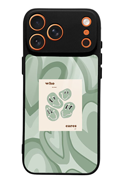 Spoyi iPhone 17 Pro Max Compatible Who Cares Green Designed Glossy Phone Case
