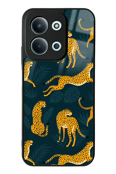 Spoyi Xiaomi Redmi 15C 4g Compatible Leaf Leopard Design Glossy Phone Case