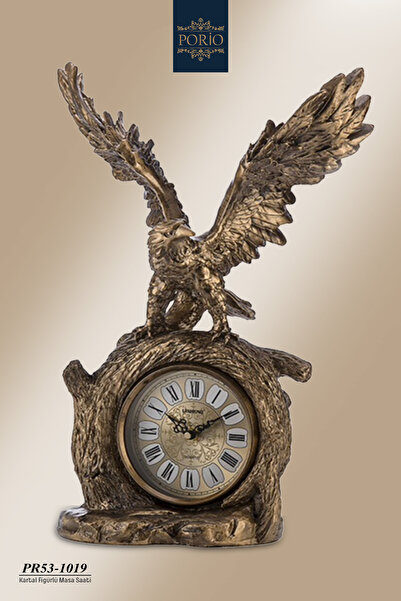 Porio Kartal Figürlü Dekoratif Tasarım 48*31 cm Polimer Polyester Bronz Gold ...