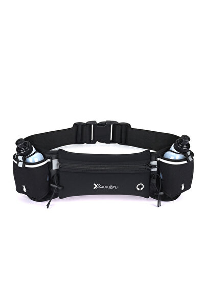 Choice حقيبة خصر سوداء مع زجاجتين للرجال/النساء لسباق الماراثون والجري على ال...