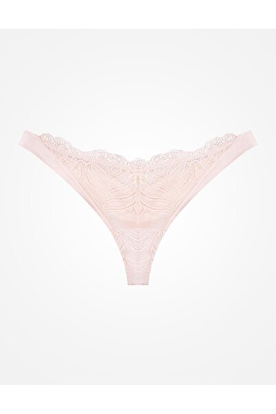 ESOTIQ Women's Classic Thong Panties with Floral Lace Front & Back Details | Korin