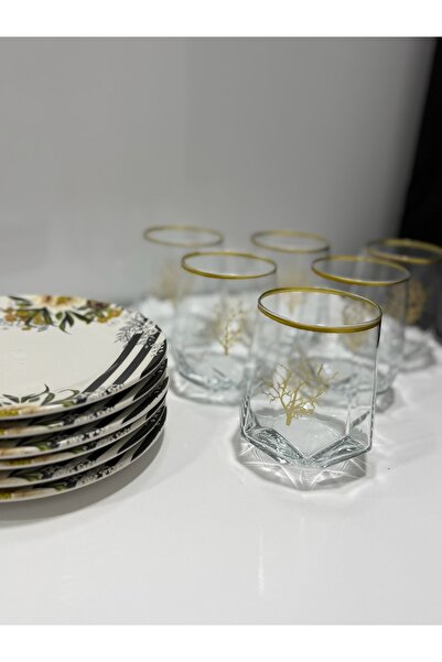 Hawve Altın Yaldızlı Yaşam Tatlı Seti 12 Parça