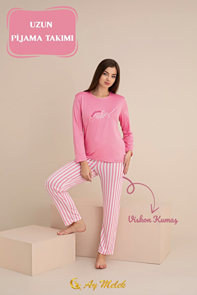 AYMELEK Women's Pajama Set Cotton Crew Neck Sleepwear