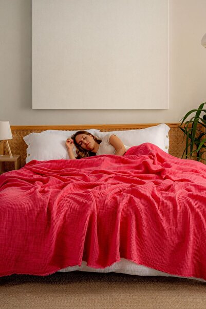 MYLASA HOME Muslin Bedspread Ultra Soft High Quality 4 Layers Muslin Pike (Double Size (240X320 cm)