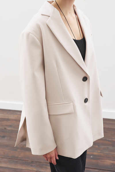 Manuka Oversized Cut Blazer Jacket Beige