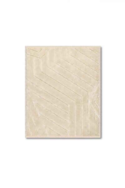 Bluenity Way Natural Cotton 2-Piece Bath Mat Set 50X60+60X100 Beige