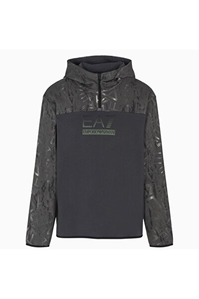 EA7 Men's TRAIN GRAPHIC SERIES M HOODIE HZ CO MONOGRAM INFILL Zip-up Hoodie
