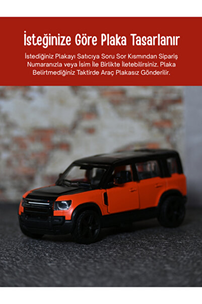 bebeym Land Rover Defender Metal Oyuncak Araba - Kişiye Özel Hediye Plakalı -...