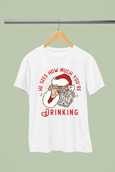 MAGORS تي شيرت قطني بأكمام قصيرة ذو تصميم عادي وممتع بمناسبة رأس السنة الجديدة