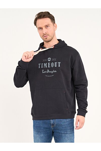 Timeout Men's sweatshirt with hood and print