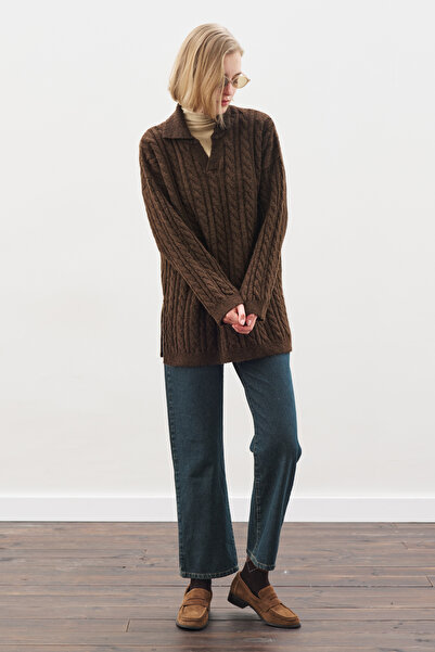 Manuka Yakali Hair Braided Sweater Brown