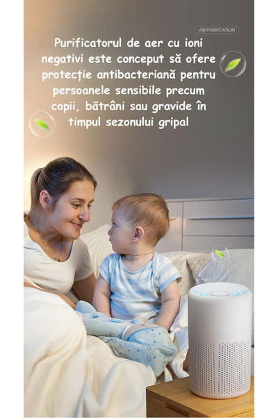 ambrasmart Air purifier with aroma diffuser ambrasmart, HEPA H13 filter and activated carbon, portable, white