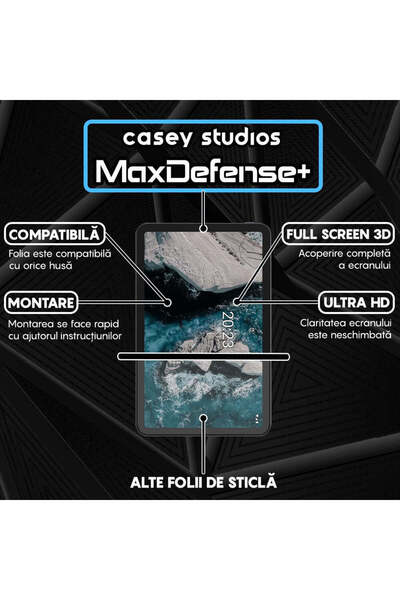 Casey Studios Folie Nokia T20, Full Cover, Ultra HD, Anti Zgarieturi, Anti Socuri, Transparenta