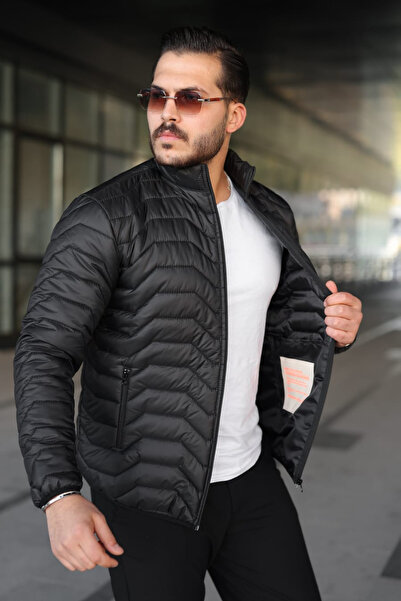 Tarz Cool Men's Black Windproof Winter Puffer Sports Jacket