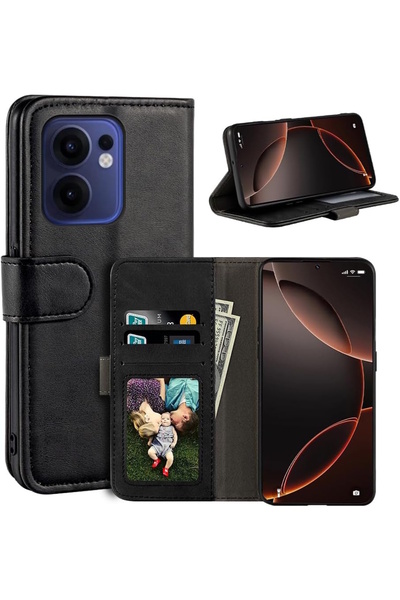 m.tk moveteck Oppo Reno 14F Case 360 Full Coverage Leather Textured Flip Wallet Stand with Card Holder Detachable Cover