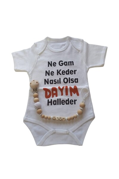 Style Baby Amazing Yenidoğan Ünisex Bebek, Dayım Halleder Baskılı Badi ve İsi...