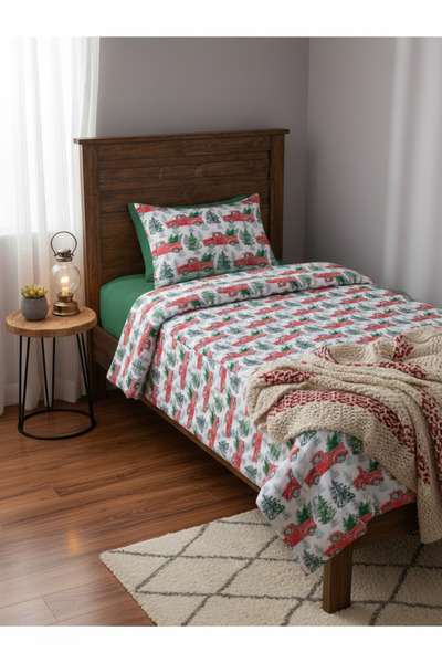 milroma Gray Winter Forest Animals Cotton Polycotton Double-Sided Children's Duvet Cover Set