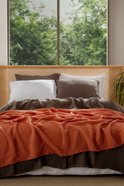 MYLASA HOME Muslin Bedspread Ultra Soft High Quality 4 Layers Muslin Pike (Double Size (240X320 cm)