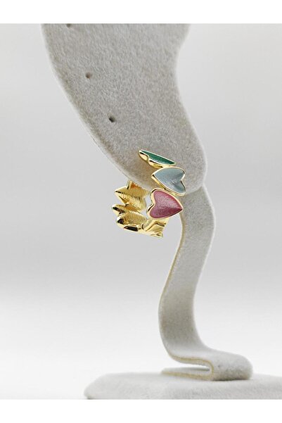Nsl Jewels YEŞİL SEDEFLİ KALPLİ HALKA KÜPE 14K